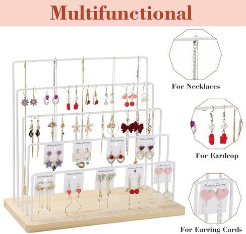 Earring Display Stand for Selling, 5 Tier Earring Rack Tower Holder, Jewelry Display Stand With Earring Cards (Black) in Saudi Arabia