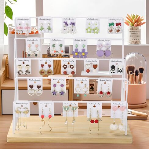 Earring Display Stand for Selling, 5 Tier Earring Rack Tower Holder, Jewelry Display Stand With Earring Cards (Black) in Saudi Arabia