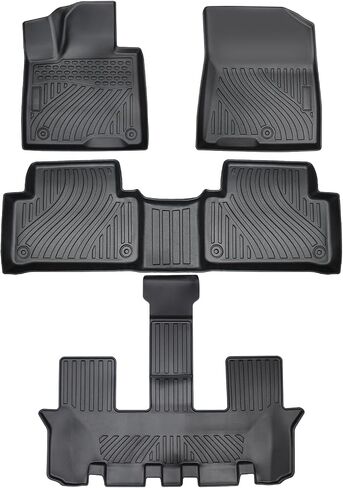 Floor Mats Compatible with Kia Sorento (Not for Hybrid) 2021-2025, Car Floor Liners Carpet Odorless TPE All Weather Guard Custom Fit for 6/7 Seat Kia Sorento Accessories(3 Row) in Saudi Arabia