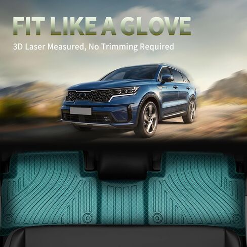 Floor Mats Compatible with Kia Sorento (Not for Hybrid) 2021-2025, Car Floor Liners Carpet Odorless TPE All Weather Guard Custom Fit for 6/7 Seat Kia Sorento Accessories(3 Row) in Saudi Arabia