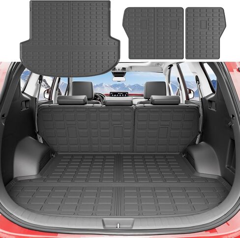 6&7 Seat Cargo Mat Compatible with 2024 2025 Santa Fe Trunk Liner with Backrest Mat Replacement for 2024 2025 Santa Fe Accessories(2024-2025,Cargo Mat with Backrest Mat) in Kuwait