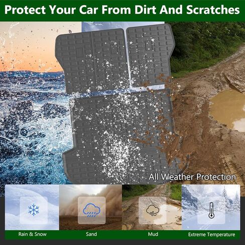 6&7 Seat Cargo Mat Compatible with 2024 2025 Santa Fe Trunk Liner with Backrest Mat Replacement for 2024 2025 Santa Fe Accessories(2024-2025,Cargo Mat with Backrest Mat) in Kuwait