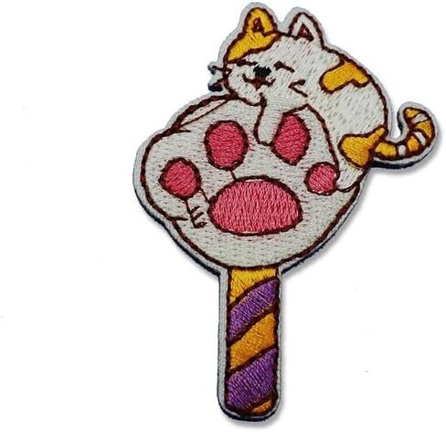 قطة لطيفة مع وعاء الآيس كريم، يمكن كيها على رقعة للملابس، رقع إصلاح مطرزة مضحكة لتزيين الملابس بنفسك، فنون حرفية حديدية على الرقع للنساء والفتيات والرجال والأولاد in Kuwait