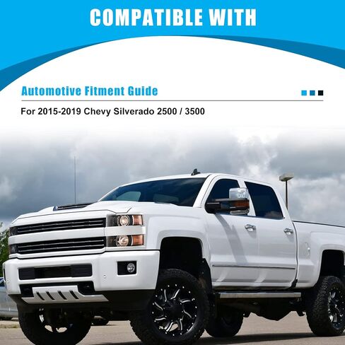 CPW Headlights Assembly Fit For 2015 2016 2017 2018 2019 Chevy Silverado 2500 HD 3500 HD, Driver & Passenger Head Lamps Replacement, 1 Pair Front Lights with Halogen Bulbs (Chrome Housing Clear Lens) in Kuwait