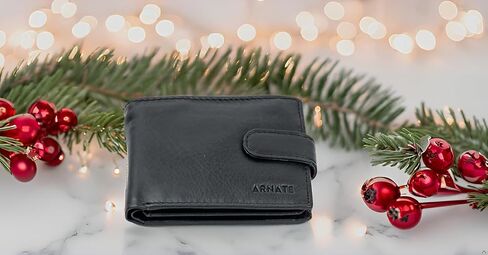 Men's Genuine Leather Tab Wallet RFID Blocking Front Tab Press Snap Closure Secret Compartment for Cards (Black), BLACK, L 11.5 cm x H 9 cm x W 2 cm, RFID Safe Bi-Fold Genuine Leather Wallet in Saudi Arabia
