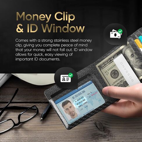 محفظة Airtag للرجال (جلد من ألياف الكربون) محفظة Apple مع حامل Airtag، محفظة للرجال، مانع RFID، محفظة رفيعة، محفظة رجالي، بطاقة Apple Air غير متضمنة in Saudi Arabia
