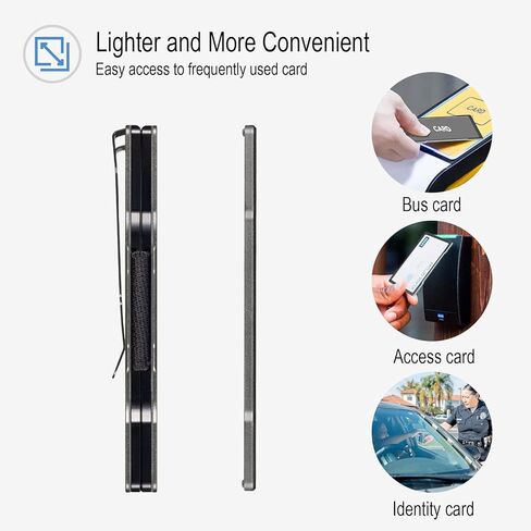 محفظة GEIT Minimalist للرجال، محفظة رجالية معدنية نحيفة من الألومنيوم مع حامل بطاقة هوية مغناطيسية، محفظة بطاقات الائتمان RFID مع مشبك نقود in Kuwait