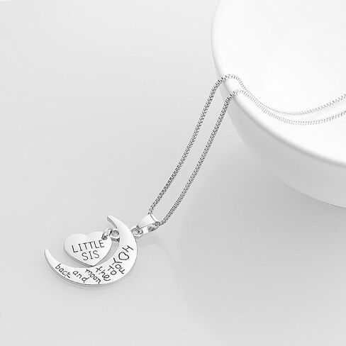I Love You To The Moon And Back Necklace Heart and Moon Pendant Necklace for Family Gift Jewelry for Nanny Daughter Sister in Kuwait