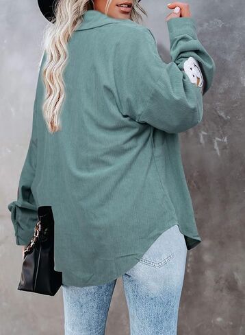 Christmas Sequin Button Down Shirts - Womens Corduroy Shirt Business Office Shirt Casual Flannel Blouses Plaid Tops in Kuwait
