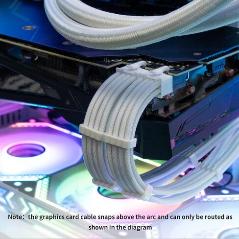 Sirlyr PSU Cable Extension,Customed PC Cables - Pre-Bend Nylon Sleeved Power Supply Cable,1x24Pin ATX / 1x8 (4+4) Pin EPS / 2x8 (6+2) Gold- Plated Pin GPU,Purple White,4 Kits in Saudi Arabia