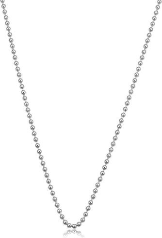 Kooljewelry Sterling Silver 1.8 mm Bead Ball Chain Necklace (16, 18, 20, 22, 24 or 30 inch) in Kuwait