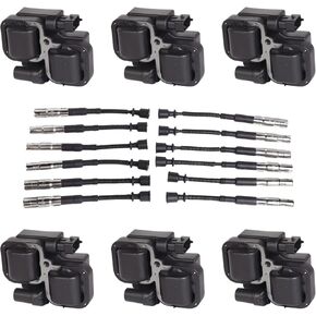 ENA Set of 6 Ignition Coil with Wire Set Compatible with Mercedes-Benz Crossfire C240 C280 C32 C320 CLK320 E320 ML320 ML350 SLK32 SLK320 2.6L 2.8L 3.2L 3.7L Replacement for 0001587303 UF359 C1361