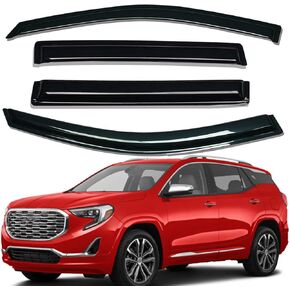Lightronic WV94812 Outside-Mount Side Window Deflectors & Visors Rain Guards, Dark Smoke, 4-Pieces Set, Fits 2018-2024 GMC Terrain