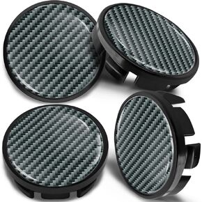 Biomar Labs® 4 x 65mm Wheel Centre Alloy Hub Center Caps Compatible with VW 3B7 601 171 / 6U7 601 171 Hubcaps Black Carbon Gray Silver CV 12