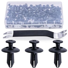 Rexka 51pcs Fender Liner Retainers Clips Fasteners for Ford W706092-S300 Edge Explorer Flex Mustang Taurus Chrysler 6508197AA Dodge Charger Ram 1500 2500 3500 4500 5500 -Auto Body Clips Removal Tool