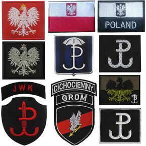Oyster-Patch Poland Police Flag Security Forces Hook Backing Red & Black Patch (12Pcs)
