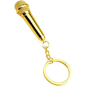 Zittop Metal Alloy Music Microphone Voice Charm Pendant Purse Bag Key Ring Keychain