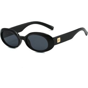 Retro Oval Sunglasses for Women 90s Classic Shades Vintage Fashion Womens Sun Glasses