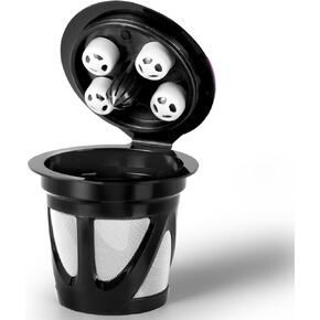 أكواب K قابلة لإعادة الاستخدام من أجل Keurig، 2 عبوة من مرشحات القهوة K CUP العالمية القابلة لإعادة الملء مع 5 فتحات، مصممة خصيصًا لسلسلة Keurig Supreme Multistream