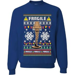 wild custom apparel Fragile Brwon Leg Lamp Ugly Christmas Sweater Crewneck Sweatshirt
