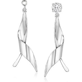 Ross-Simons 14kt White Gold Twisted Drop Earring Jackets