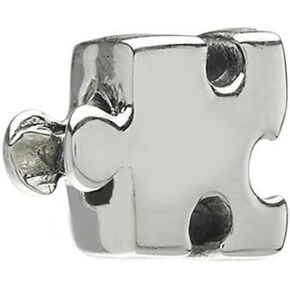 European Autism Puzzle Piece Charm Spacer Bead – Compatible with Snake Chain Charm Bracelets