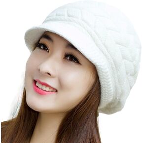 Winter Hats for Women Cold Weather Womens Winter Hats with Brim Knitted Hat Outdoor Cap