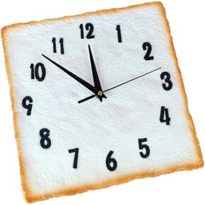 Toast Clock Wall Decor, Mute Hanging Clock for Home, Office, 12 Inches (Original)