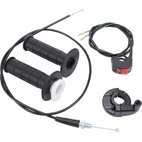 GOOFIT 22mm Twist Throttle Cable Housing Grips Set with kill switch Mimi Bike Replacement for 196cc Mini Baja Doodlebug MOTOVOX MBX10 MBX11 and Warrior MB165 MB200 5.5HP 6.5HP