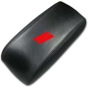 BOYOUS Center Console Armrest Box Cover Anti-Scratch Leather Auto Central Armrest Protector Pad Interior Decoration Accessories Fit for Dodge Durango 2014-2020（Carbon Fiber）