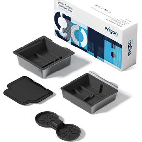 2025 Upgrade Tesla Model 3 Highland Accessories Console Organizer 4PCS Set [Center Console Organizer & Armrest Organizer & Hidden Storage Box & Cup Mat] Partition Storage for Model 3 (2024-2025)