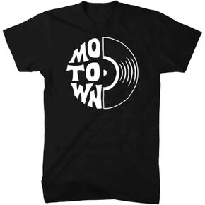 Detroit Motown 100% Cotton T-Shirt for Men Supremely Soft, Slightly Fitted Shape Black Tees
