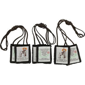 VILLAGE GIFT IMPORTERS Our Lady of Mt. Carmel with St. Simon Stock | Brown Scapular | 18" Cord