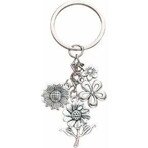 cute sunflower keychain for women, daisy aesthetic key chain purse bag accessories charm for handbags, flower floral keychain for backpack, sunflower stuff accessories gifts for women