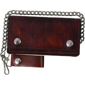 Hot Leathers WLC2005 BROWN, 6" Classic Brown Bi-Fold Wallet (Brown, 6")