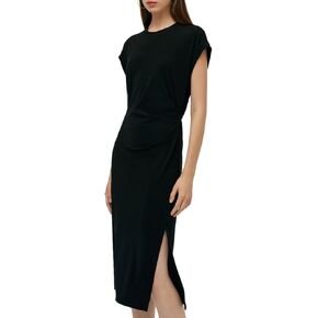 Bodycon Dresses for Women Short Sleeve Crew Neck T Shirt Dress, Black Party Club Midi Summer Pencil Dress