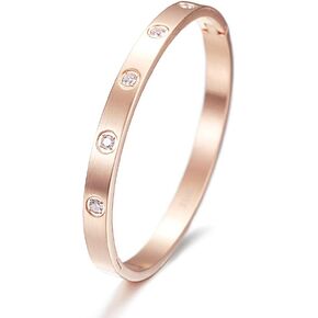 5 Crystal Diamond Classic Cuff Bangle Chunky Bracelet Clasp Wristband Bracelet for Women Zirconia Diamond Simplicity Polished Friendship Bangle for Men Jewelry