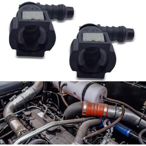 2 PCS Fuel Line Quick Connector, Nylon Fuel Line Repair Kit, 9.49-ID8 Oil Pump Quick Plug Urea Connector with Seal Ring, Suitable for Most Models (90° 3/8 to 3/8)
