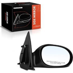 A-Premium Passenger Side Manual Door Mirror - Compatible with Dodge Neon 2000-2005 & Plymouth Neon 2000-2001 - Non-Heated Manual Folding Black Outside Rear View Mirror - Replace# 4783560AN