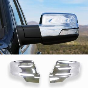 YOUNGERCAR Mirror Covers for 2019 2020 2021 2022 2023 2024 2025 Dodge Ram 1500 Rearview Side Mirror Caps W/Turn Signal Chrome ABS 2PCS