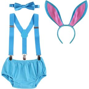 IBTOM CASTLE Baby Boys First Valentines Day St. patrick's Day Easter Bunny Cake Smash Bloomers Bowtie Suspenders Clothes set