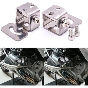 jose2015 Motorcycle Fog Light Mounting Brackets Stainless Steel Motorcycle Mounting Bracket Universal Adjustable Angle Spotlight Brackets 2PCS