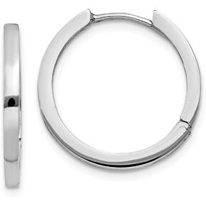 Jewels By Lux 14K White Gold Hinged Hoop Earrings