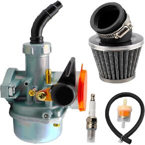 PZ22 Carburetor with Air Filter/Spark Plug Replacement for Kazuma, SunL, TAOTAO, NST,Coolster, Buyang, Roketa, Tank & Other Chinese Made 50cc 110cc 125cc Dirt Bikes Pit Bike Monkey Scooter ATV Quad