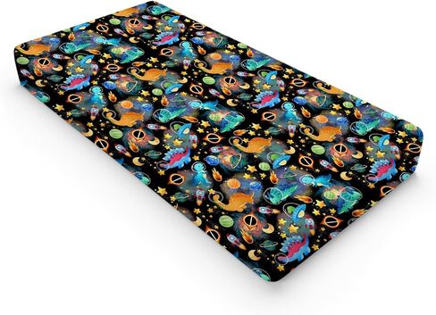 Colorful Dinosaurs Map Baby Changing Pad Covers for Boy Girl 32''x16'' Cartoon Dinosaur Fitted Baby Changing Table Pad Sheets Jungle Animal Comfort Soft Breathable Diaper Changing Table Mats in Saudi Arabia
