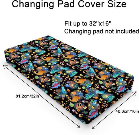 Colorful Dinosaurs Map Baby Changing Pad Covers for Boy Girl 32''x16'' Cartoon Dinosaur Fitted Baby Changing Table Pad Sheets Jungle Animal Comfort Soft Breathable Diaper Changing Table Mats in Saudi Arabia