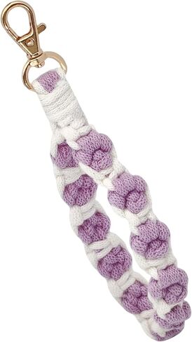 Macrame Keychain Handmade Wristlet Keychain for Women Cute keychain for Girls Wrist Lanyard for Keys in Saudi Arabia