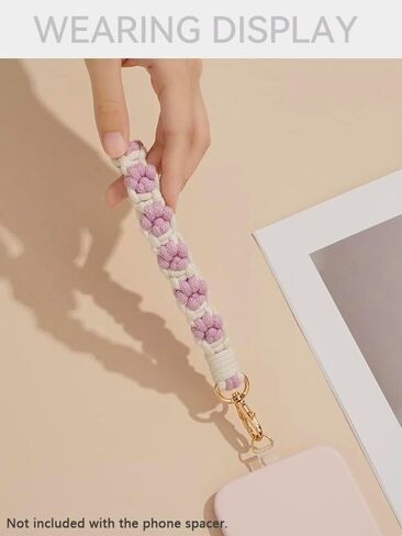 Macrame Keychain Handmade Wristlet Keychain for Women Cute keychain for Girls Wrist Lanyard for Keys in Saudi Arabia