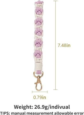Macrame Keychain Handmade Wristlet Keychain for Women Cute keychain for Girls Wrist Lanyard for Keys in Saudi Arabia
