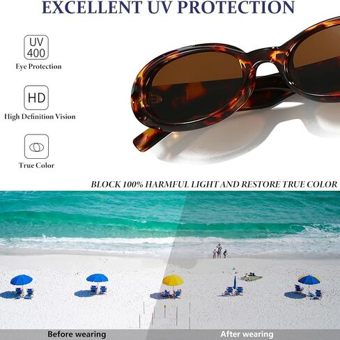 Retro Oval Sunglasses for Women 90s Classic Shades Vintage Fashion Womens Sun Glasses in Kuwait